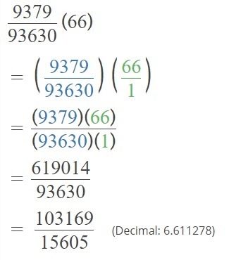 What is 9379÷ 93630× 66?-example-1