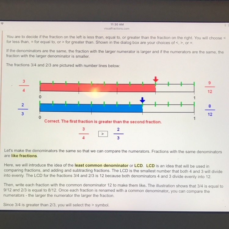 Compare the fractions 2/5 to 3/4-example-1