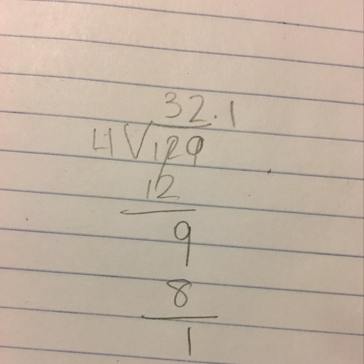 HELP FAST PLEASE!! Show work for long division 129/4. Send me a picture with long-example-1