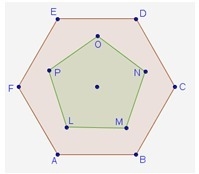 A regular pentagon shares a common center with a regular hexagon. If LM¯¯¯¯¯ || AB-example-1