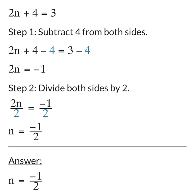 2n+4=3 what does the letter n represent? please help me solve this with work, thank-example-1