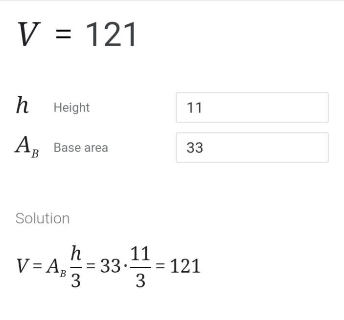 The area of the base of a cylinder is 33 square inches and its height is 11 inches-example-1