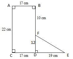 Find the area of the composite figure, which is not drawn to scale.-example-1