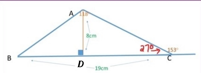 Consider triangle ABC in the diagram below: a. Is this triangle acute, right, or obtuse-example-1