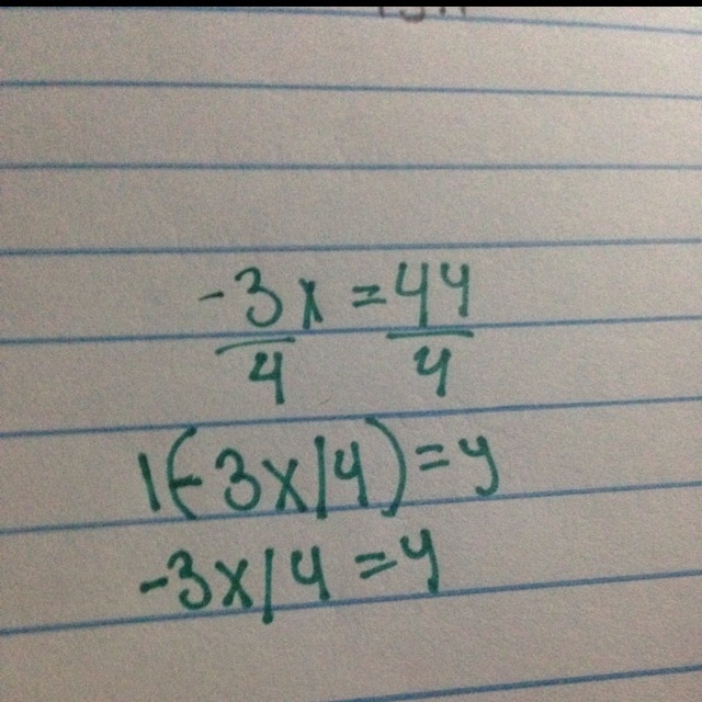 Solve equations for y -3x=4y-example-1