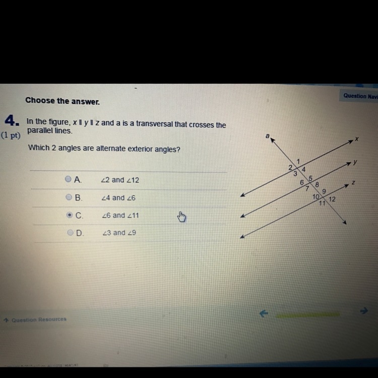 Which 2 angels are alternate exterior angles-example-1