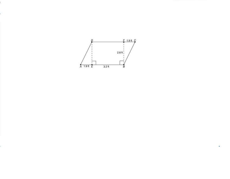 Doug makes a parallelogram-shape sign for his shop. What is the area of this parallelogram-example-1