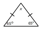 Find the measure of X in the triangle, show all your work.-example-1