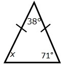 What is the value of x in the triangle-example-1