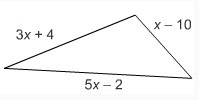 What is the perimeter of the triangle expressed as a polynominal? A) -9x + 6 B) 8x-example-1