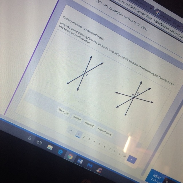 ASAP classify each pair of numbered angles .-example-1