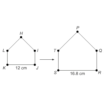 Pentagon HIJKL and pentagon PQRST are similar. What is the scale factor? A. 6.4 B-example-1