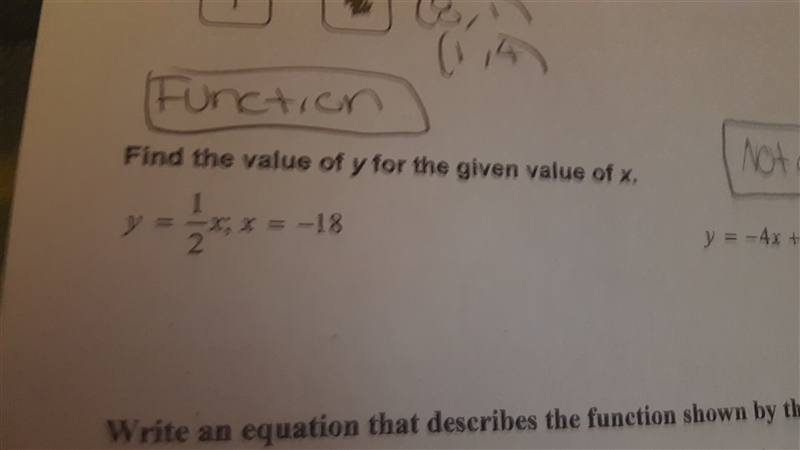 Find the value of y for the given value of x-example-1