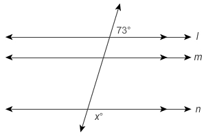 Lines l, m and n are parallel. What is the value of x?-example-1