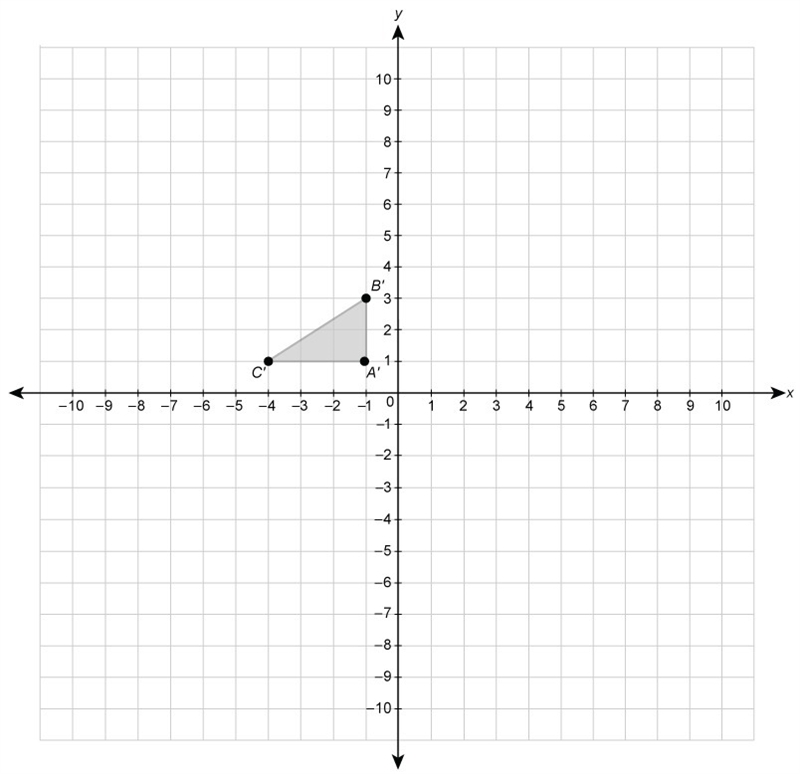 HELP ME PLZ!! Triangle ABCTriangle ABC is rotated to form ​ △A'B'C' ​. The coordinates-example-1