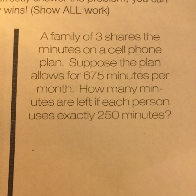 A family of 3 shares the minutes on a cell phone plan. Suppose the plan allows for-example-1