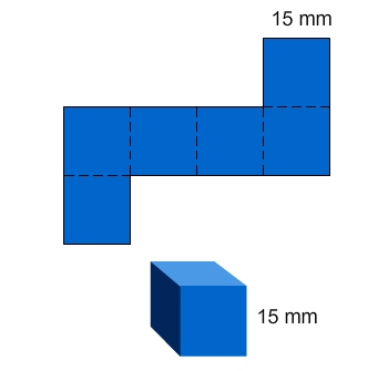 This is a picture of a cube and the net for this cube. plz help asap What is the surface-example-1