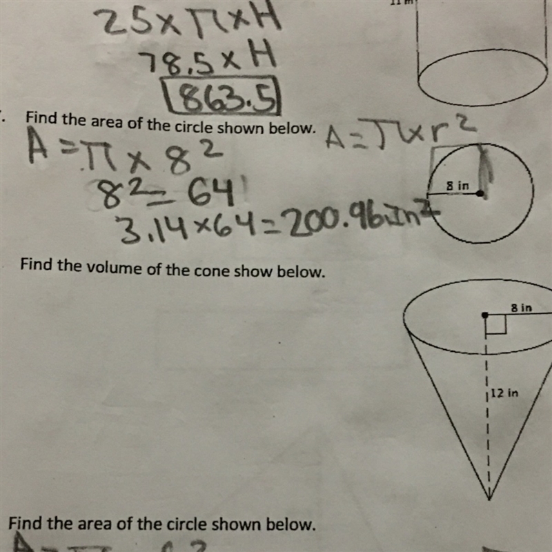 Can I get help on finding the volume of a cone ? :/-example-1