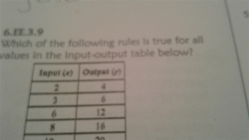 Question: Which Of The Following Rules Is True For All Values In The Input-Output-example-1