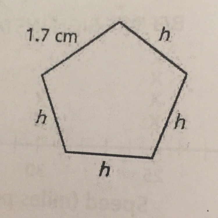 The perimeter of a certain pentagon is 10.5 centimeters. Four sides of this pentagon-example-1