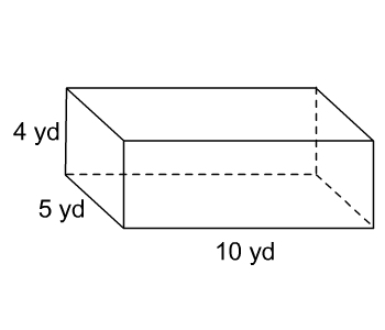 Find the volume of the prism. A. 20 yd3 B. 50 yd3 C. 200 yd3 D. 250 yd3-example-1