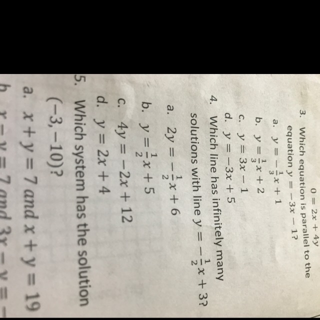 How to do number 4 . how do I do infinite solutions-example-1