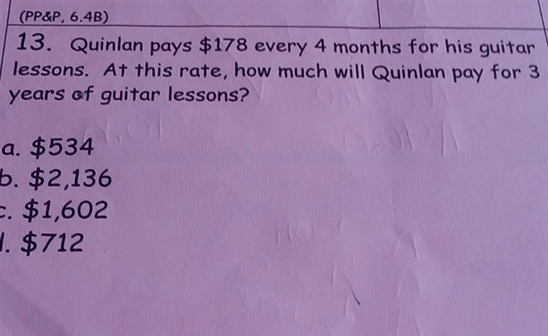 / (PPSP, 6.4B) 13. Quinlan pays $178 every 4 months for his guitar lessons. At this-example-1