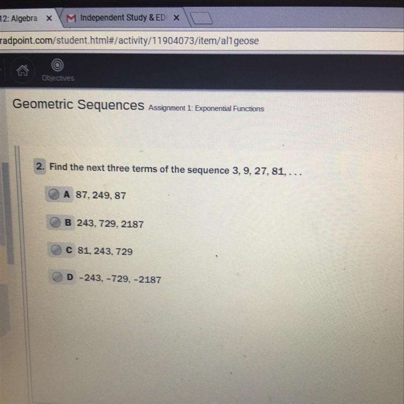 I need help is it A B C or d-example-1