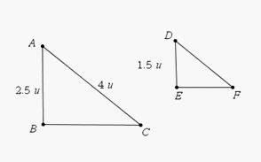 If these triangles are similar, what is the length of side DF? A) 3 u B) 2.4 u C) 2 u-example-1