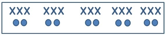 The ratio of X's to O's is 15 over 10. . Use the image below to determine another-example-1