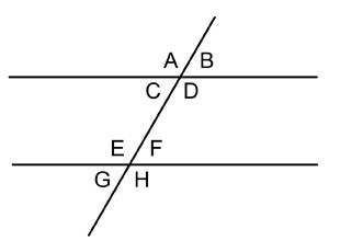 <A and <E are this type of angle: alternate exterior corresponding vertical-example-1