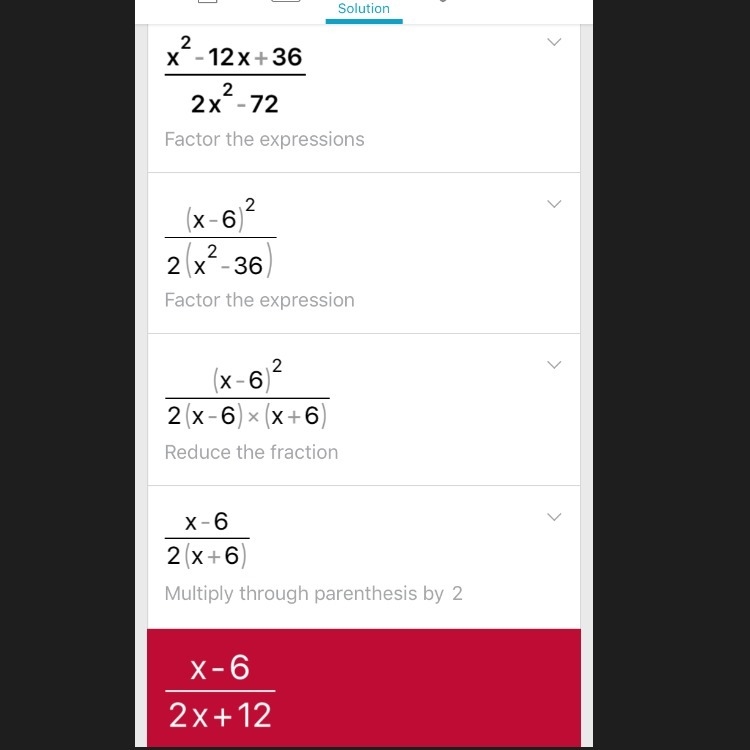 Where did 12x go when factoring the numerator? (I'm not from an English speaking country-example-1