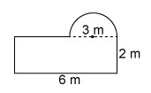 A semicircle is attached to the side of a rectangle as shown. What is the best approximation-example-1