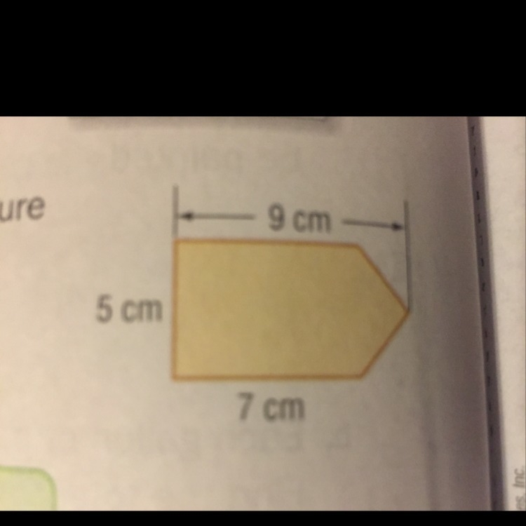 Describe how you would find the area of the figure shown at the right.-example-1