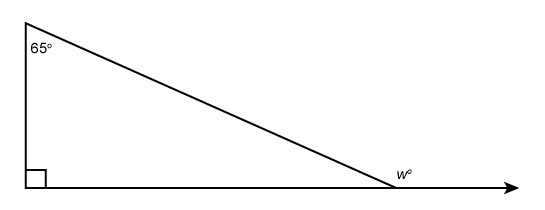 What is the value of w? a.25 b.65 c.115 d.155-example-1