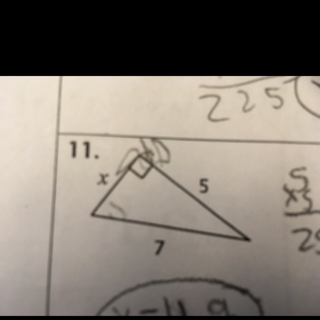 What is the hypotenuse and how can you tell whether it's a hypotenuse or a short leg-example-1