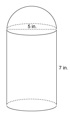 The figure is made up of a cylinder and a hemisphere. To the nearest whole number-example-1