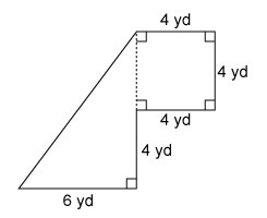 What is the area of this figure? A. 28yd B. 40yd C. 52yd D. 64yd-example-1