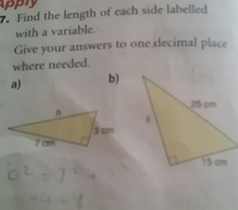 find the length of each side labeled with the variable give your answer to one decimal-example-1