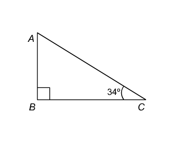 What is the measure of ∠CAB? A. 34° B. 56° C. 68° D. 146°-example-1