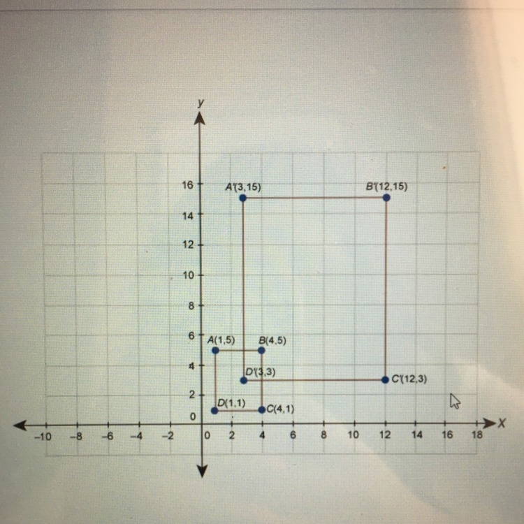 Rectangle A'B'C'D' is the image of rectangle ABCD after a dilation. What is the scale-example-1