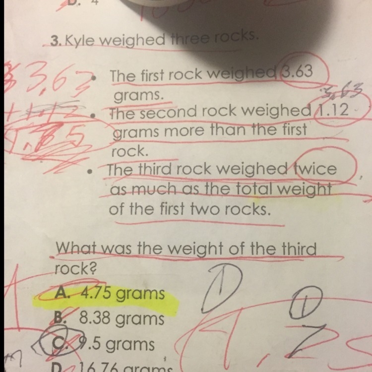 What is the weight of the third rock?-example-1