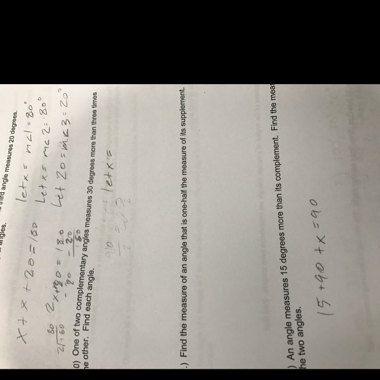 Find the measure of an angle that is one half the measure of its supplement-example-1