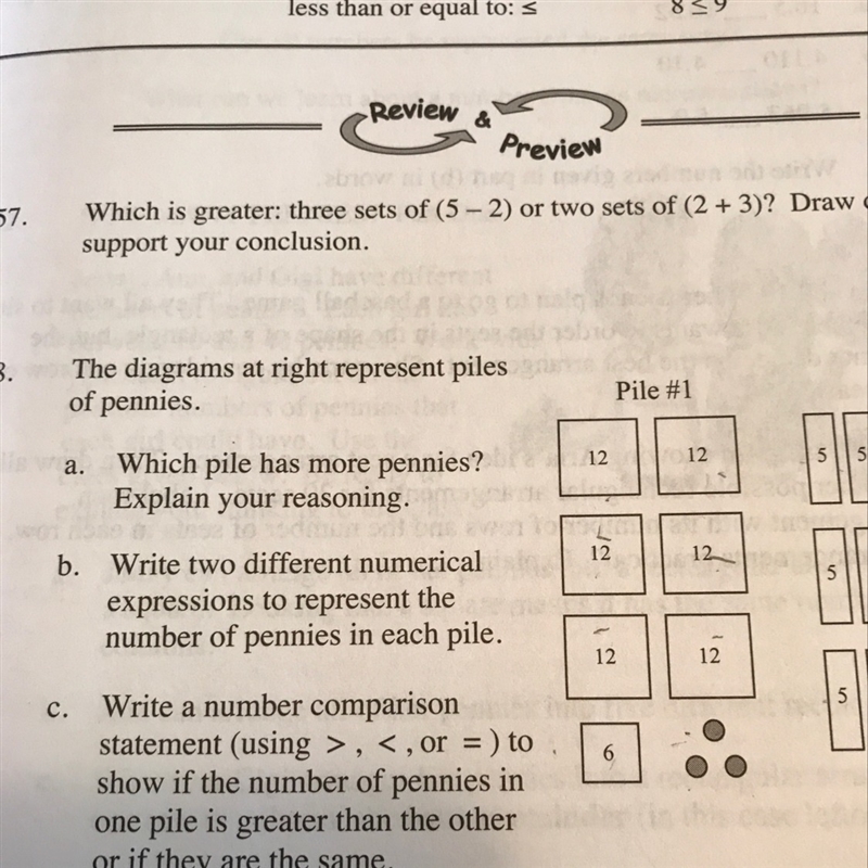 Which pile has more pennies-example-1