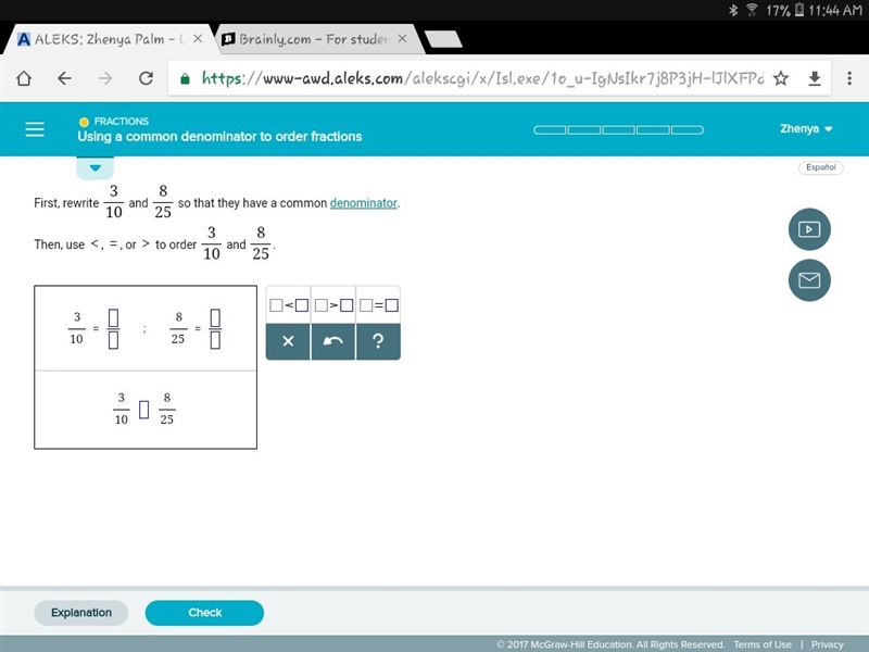 Using a common denominator to order fractions, please help fast...-example-1