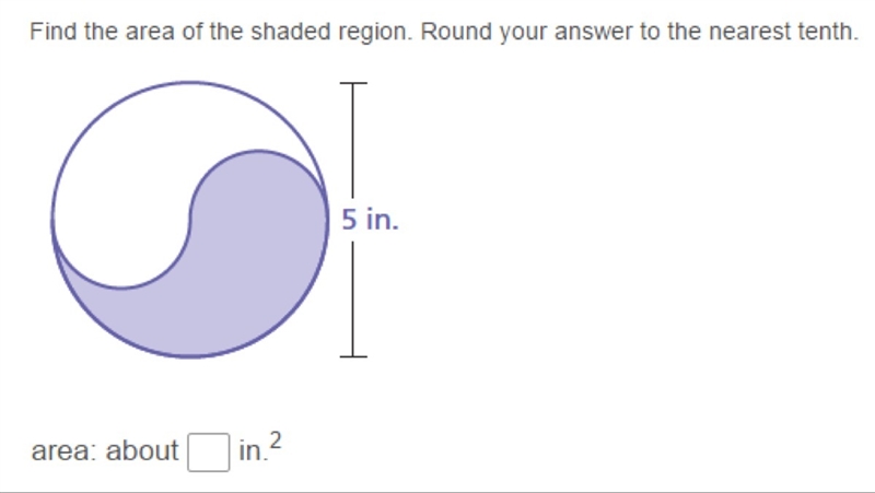 Please help! Every answer I tried was wrong. I tried A=pi•r^2/2 and got approx. 19.81, and-example-1