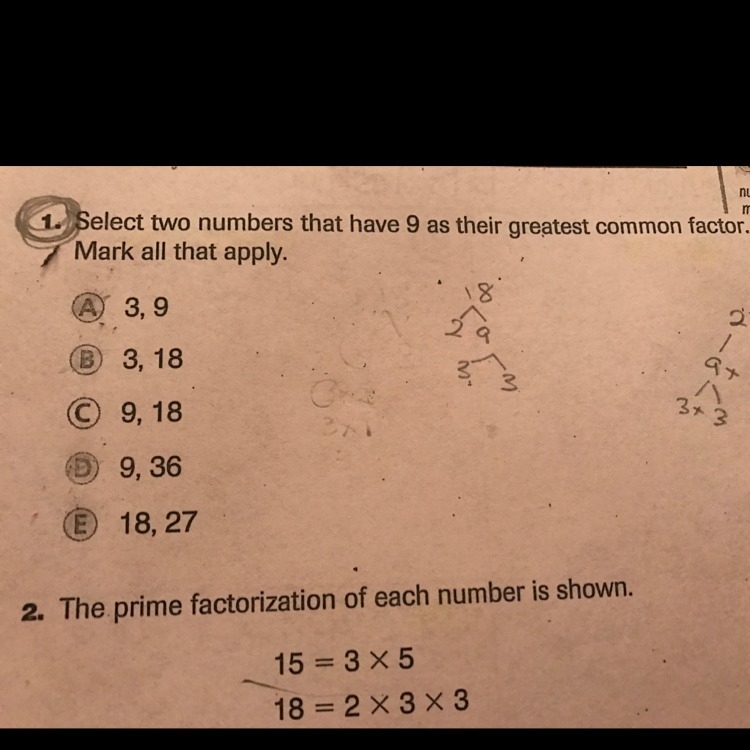 I need to know the answers of the gcf of 9-example-1