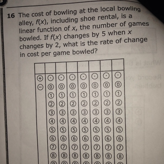 What is the rate in change in cost per game bowled?-example-1