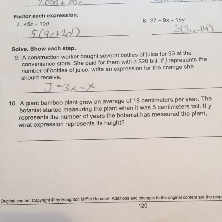 A bamboo plant grew an average of 18 cm per year the botanist started measuring the-example-1