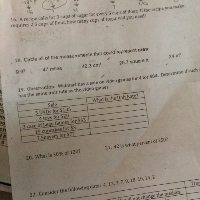 Need help on number 16. A recipe calls for 3 cups of sugar for every 5 cups of flour-example-1